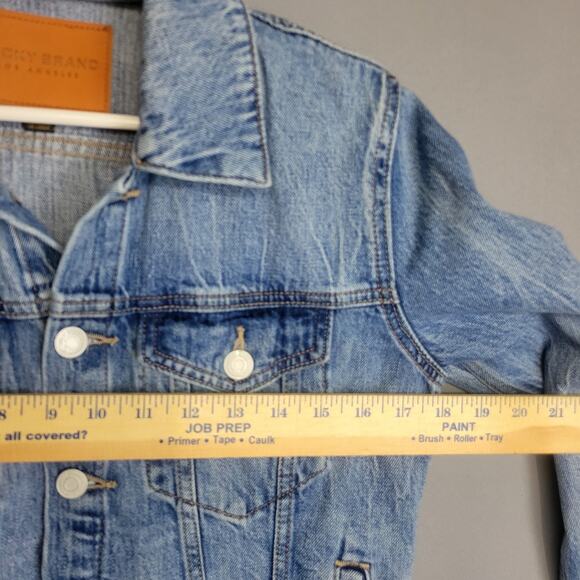 Lucky Brand Tomboy Tucker Jean Jacket Womens Small Blue Denim Light Wash Buttons - Picture 5 of 12